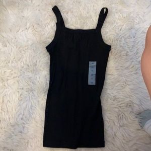 Old Navy Black Ribbed Square Neck Tank Top